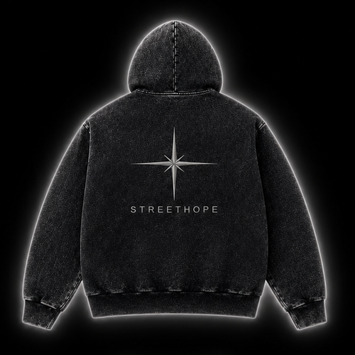 Streethope Black Wash Hoodie
